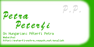 petra peterfi business card