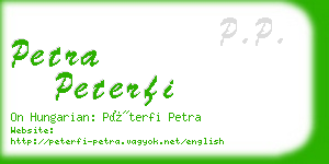 petra peterfi business card